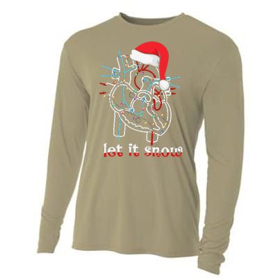 Funny Let It Flow Anatomy Heart Cardiac Nurse Santa Hat Xmas Cooling Performance Long Sleeve Crew