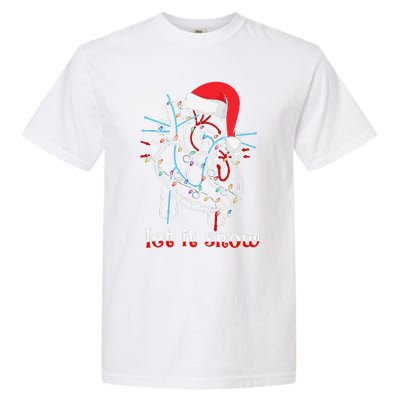 Funny Let It Flow Anatomy Heart Cardiac Nurse Santa Hat Xmas Garment-Dyed Heavyweight T-Shirt