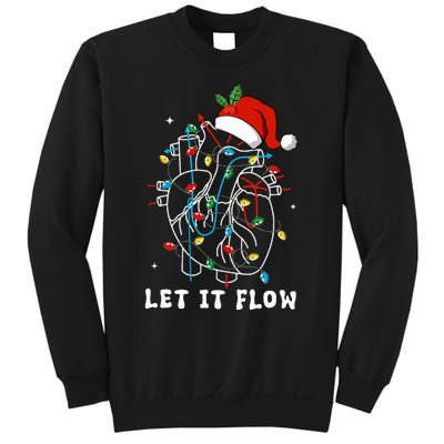 Funny Let It Flow Anatomy Heart Cardiac Nurse Santa Hat Xmas Sweatshirt