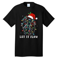 Funny Let It Flow Anatomy Heart Cardiac Nurse Santa Hat Xmas Tall T-Shirt