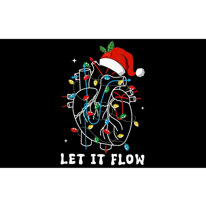 Funny Let It Flow Anatomy Heart Cardiac Nurse Santa Hat Xmas Bumper Sticker