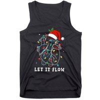 Funny Let It Flow Anatomy Heart Cardiac Nurse Santa Hat Xmas Tank Top