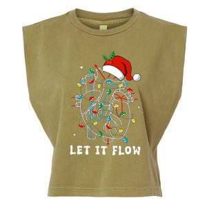 Funny Let It Flow Anatomy Heart Cardiac Nurse Santa Hat Xmas Garment-Dyed Women's Muscle Tee