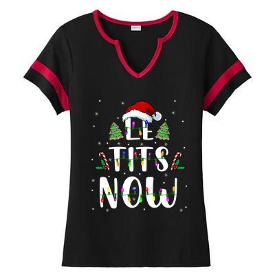 Funny Let It Snow For Christmas Ladies Halftime Notch Neck Tee