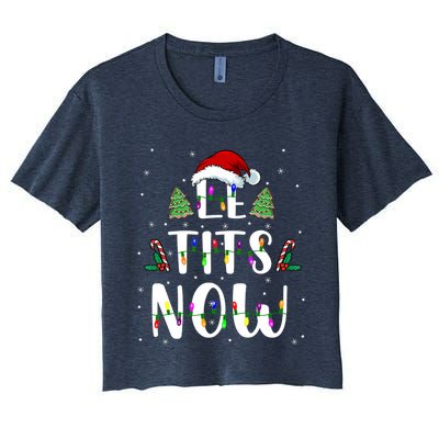 Funny Let It Snow For Christmas Women's Crop Top Tee