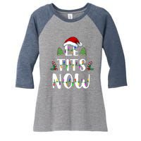 Funny Let It Snow For Christmas Women's Tri-Blend 3/4-Sleeve Raglan Shirt