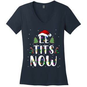 Funny Let It Snow For Christmas Women's V-Neck T-Shirt