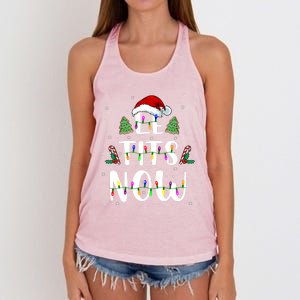 Funny Let It Snow For Christmas Women's Knotted Racerback Tank