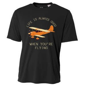 Fun Life Is Always Good When YouRe Flying Pilot Airplane Cooling Performance Crew T-Shirt