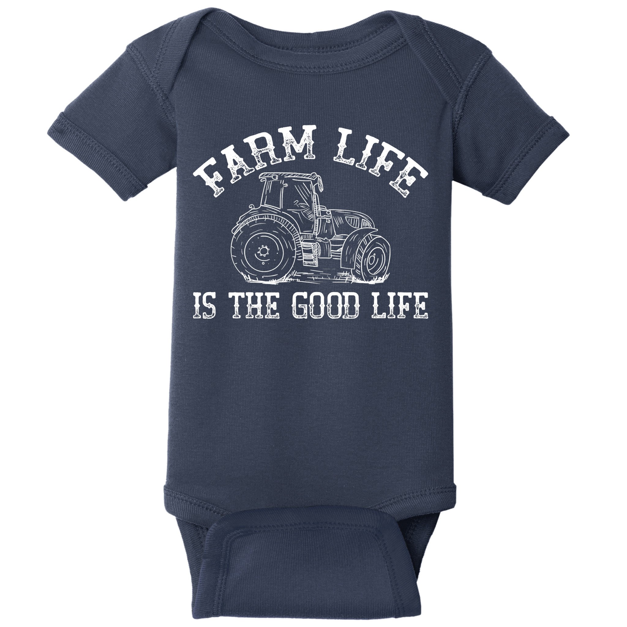 Farm Life Is The Good Life Farmer Tractor Baby Bodysuit