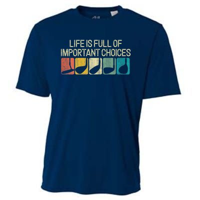 Funny Life Is Full Of Important Choices Vintage Golf Golfer Cooling Performance Crew T-Shirt