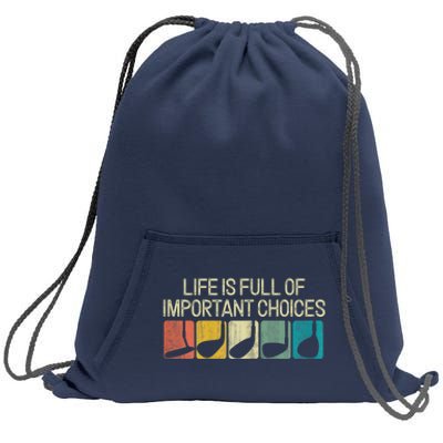 Funny Life Is Full Of Important Choices Vintage Golf Golfer Sweatshirt Cinch Pack Bag