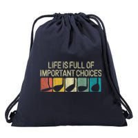 Funny Life Is Full Of Important Choices Vintage Golf Golfer Drawstring Bag