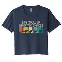 Funny Life Is Full Of Important Choices Vintage Golf Golfer Women's Crop Top Tee