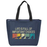 Funny Life Is Full Of Important Choices Vintage Golf Golfer Zip Tote Bag