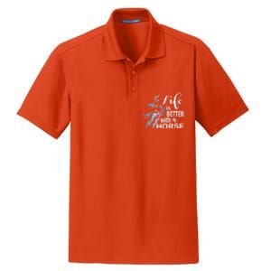 Funny Life Is Better With A Horse Gift Girls & Ladies Horses Gift Dry Zone Grid Polo