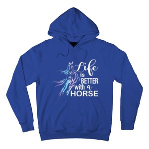 Funny Life Is Better With A Horse Gift Girls & Ladies Horses Gift Hoodie