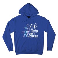 Funny Life Is Better With A Horse Gift Girls & Ladies Horses Gift Hoodie