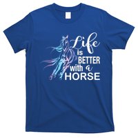 Funny Life Is Better With A Horse Gift Girls & Ladies Horses Gift T-Shirt