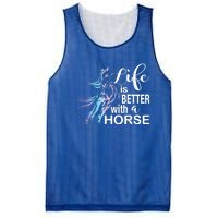 Funny Life Is Better With A Horse Gift Girls & Ladies Horses Gift Mesh Reversible Basketball Jersey Tank