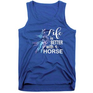 Funny Life Is Better With A Horse Gift Girls & Ladies Horses Gift Tank Top