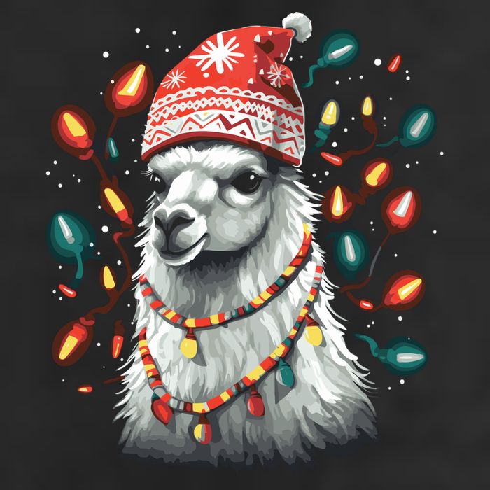 Festive Llama In Christmas Attire Adult Drive Performance Visor