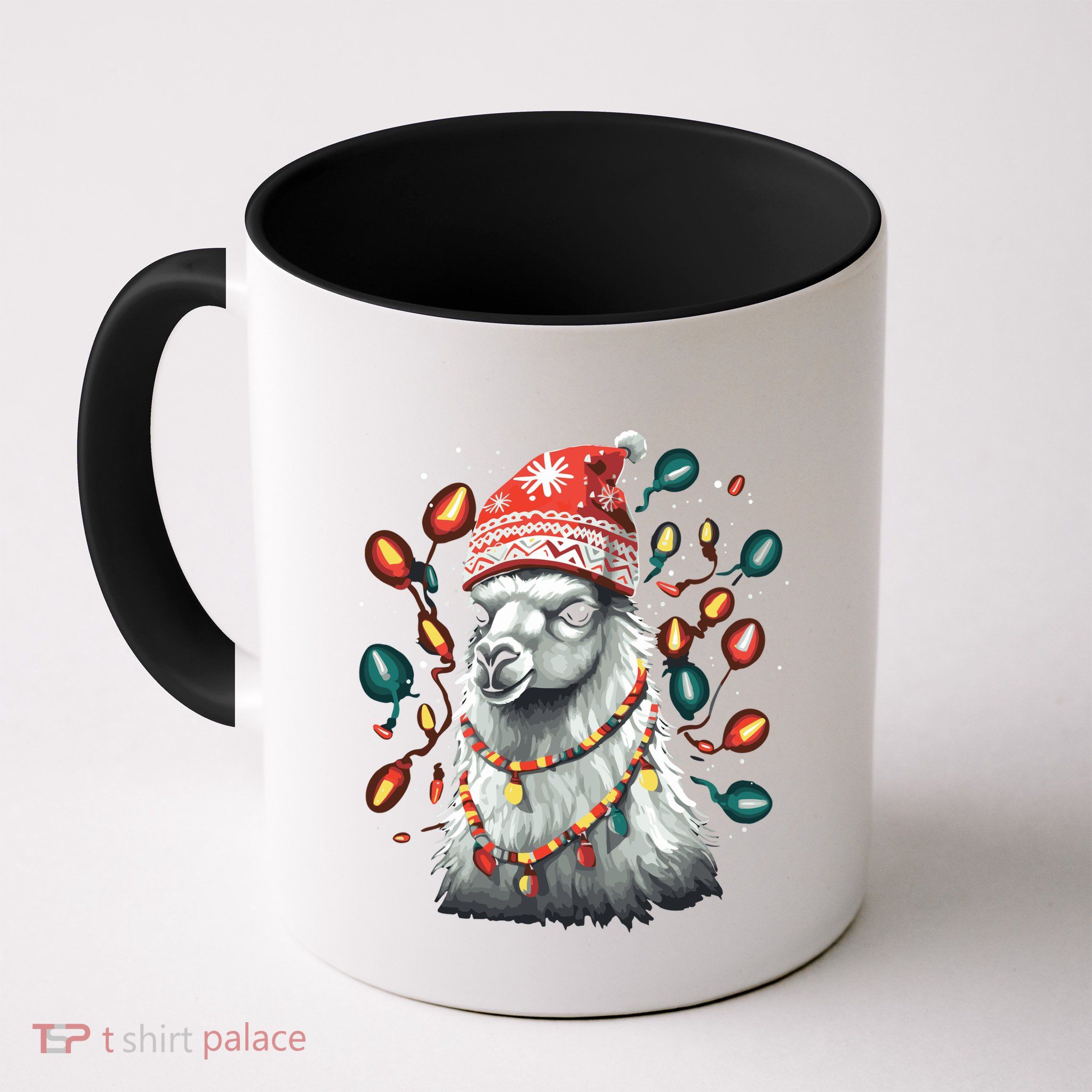 Festive Llama In Christmas Attire Mug