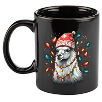 Festive Llama In Christmas Attire 11oz C Handle Ceramic Mug
