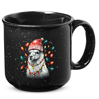 Festive Llama In Christmas Attire 15oz Campfire Ceramic Mug