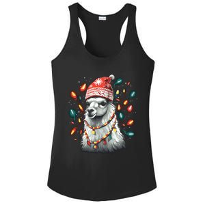 Festive Llama In Christmas Attire Ladies PosiCharge Competitor Racerback Tank