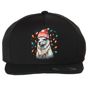 Festive Llama In Christmas Attire Wool Snapback Cap