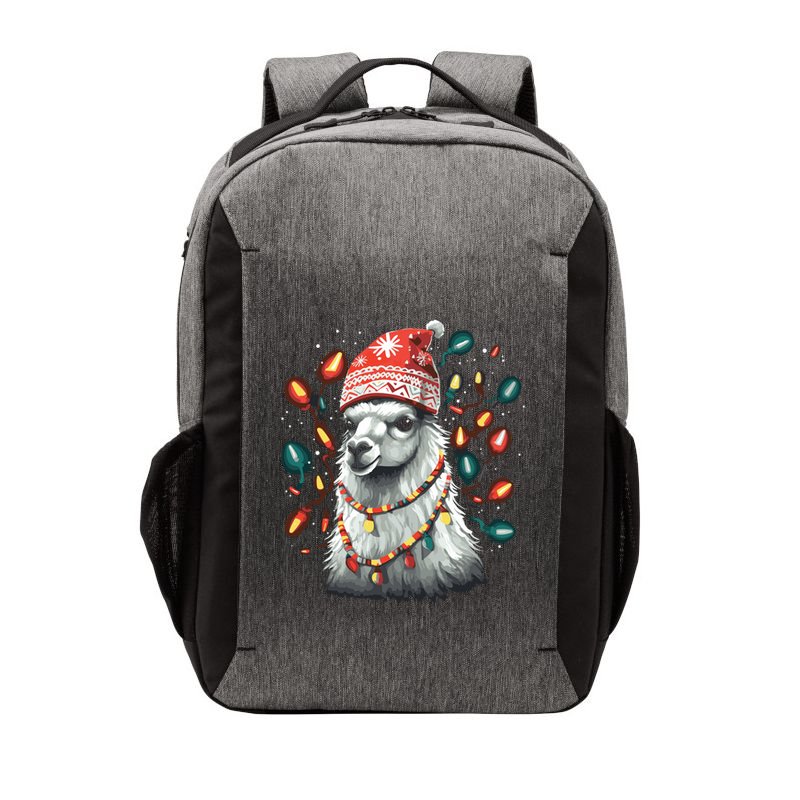 Festive Llama In Christmas Attire Vector Backpack