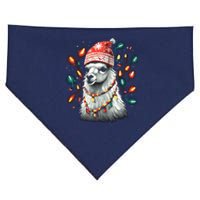 Festive Llama In Christmas Attire USA-Made Doggie Bandana