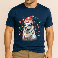 Festive Llama In Christmas Attire Performance Shirt