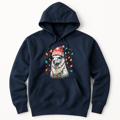 Festive Llama In Christmas Attire Hoodie