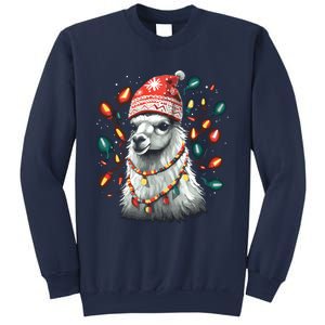 Festive Llama In Christmas Attire Sweatshirt