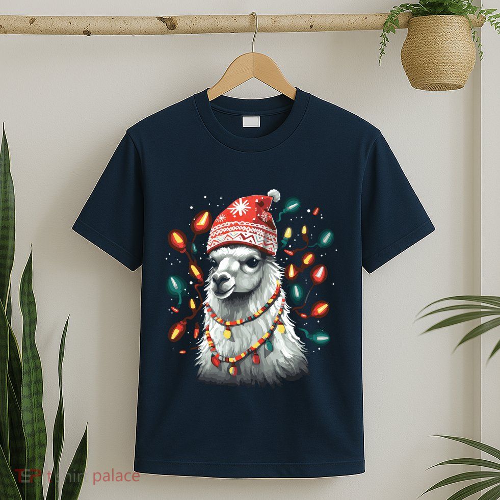 Festive Llama In Christmas Attire T-Shirt
