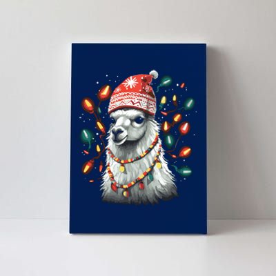 Festive Llama In Christmas Attire Canvas