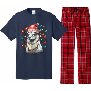 Festive Llama In Christmas Attire Pajama Set