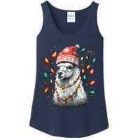 Festive Llama In Christmas Attire Ladies Essential Tank