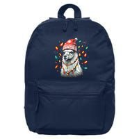 Festive Llama In Christmas Attire 16 in Basic Backpack