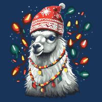 Festive Llama In Christmas Attire 16 in Basic Backpack