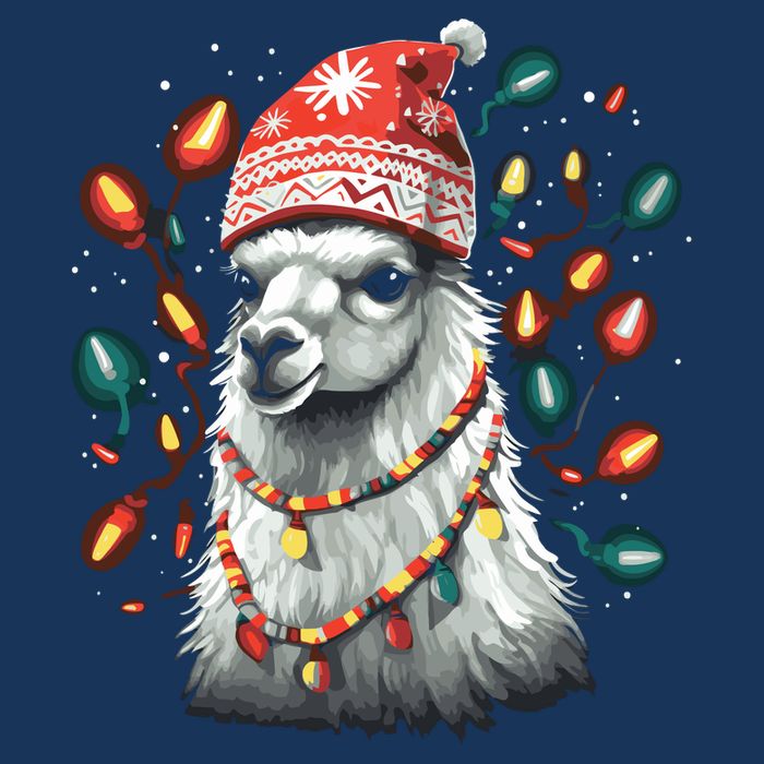 Festive Llama In Christmas Attire 16 in Basic Backpack