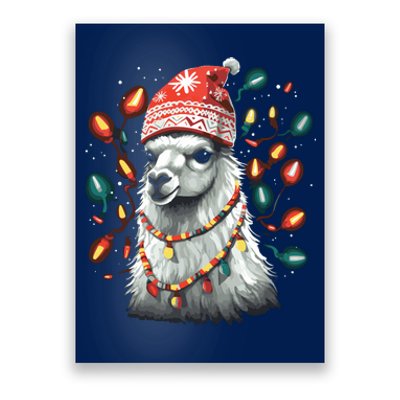 Festive Llama In Christmas Attire Poster