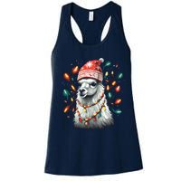 Festive Llama In Christmas Attire Women's Racerback Tank