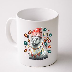 Festive Llama In Christmas Attire Coffee Mug