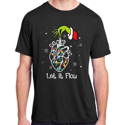 Funny Let It Flow Anatomy Heart Cardiac Nurse Santa Hat Xmas Adult ChromaSoft Performance T-Shirt