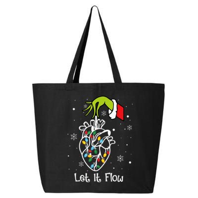 Funny Let It Flow Anatomy Heart Cardiac Nurse Santa Hat Xmas 25L Jumbo Tote