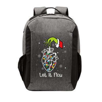 Funny Let It Flow Anatomy Heart Cardiac Nurse Santa Hat Xmas Vector Backpack