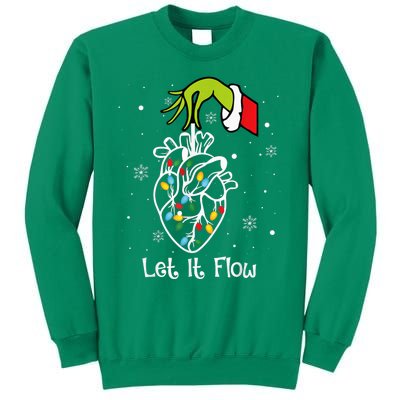 Funny Let It Flow Anatomy Heart Cardiac Nurse Santa Hat Xmas Sweatshirt